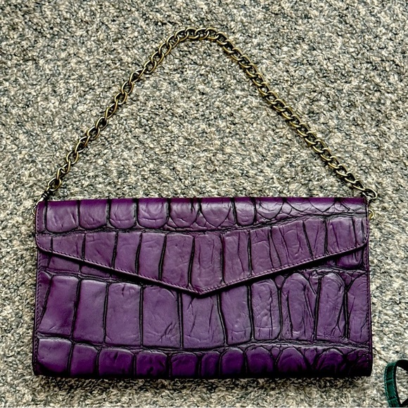 Michael Rome Handbags - Michael Rome Embossed Clutch Italy Leather
